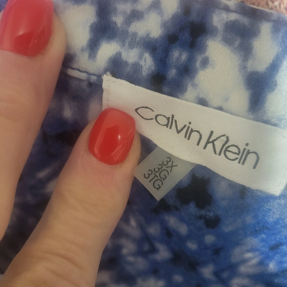 Womens Calvin Klein Blue Button Front Top. Plus Size 3X - Picture 1 of 7